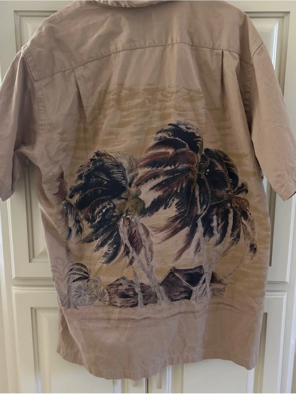 Polo by Ralph Lauren Tan Short-Sleeve Palm Print Button-Down Shirt